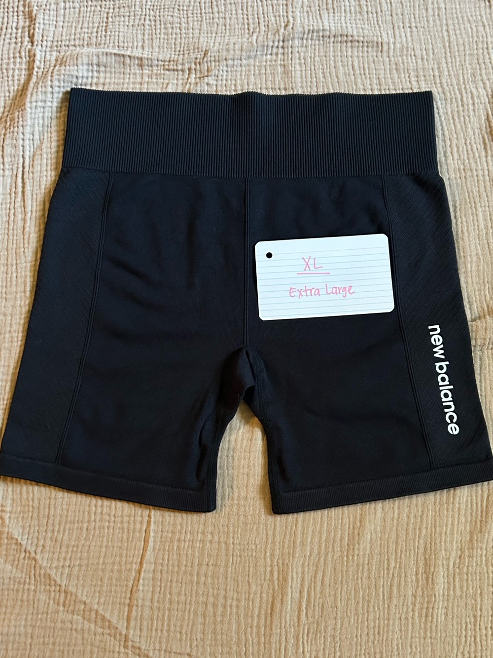 New Balance Black High-Rise Bike Shorts with Side Logo